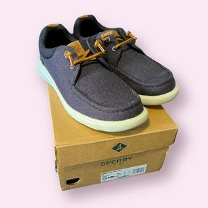 NEW Sperry Topsider Men’s Captain Moc Hemp Black Size 9M, In Box
